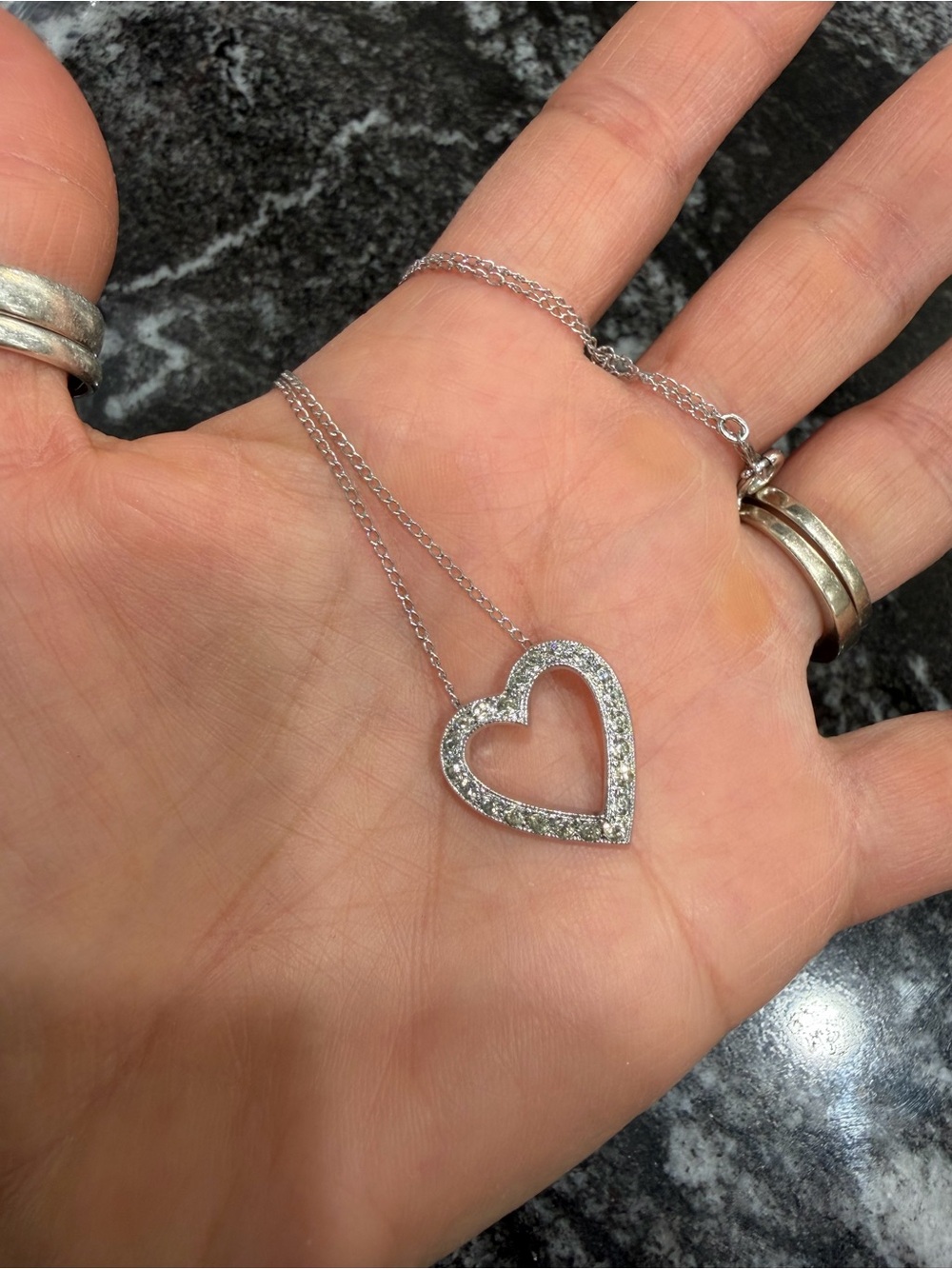 DIAMOND Heart Pendant Necklace
